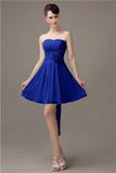 Sweatheart A-line Chiffon Short Bridesmaid Dresses with flower