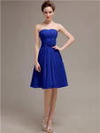 Pretty Strapless Flower Belt A-line Knee-Length Bridesmaid Dresses