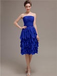 Elegant Strapless Princess A-line Knee-Length Bridesmaid Dresses