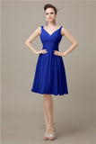 Elegant V-neck  A-line Knee-Length Bridesmaid Dresses