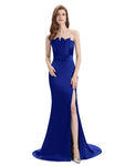 Elegant Strapless Split Side Floor-Length Bridesmaid Dresses