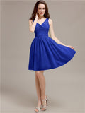 V-Neck Short A-Line Bridesmaid Dresses