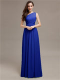 Simple One-Shoulder Sleeveless A-line Chiffon Bridesmaid Dresses