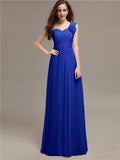 Elegant A-line One-Shoulder With Flowers Floor-Length Bridesmaid Dresses