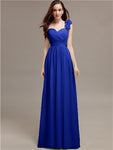 A-line One-Shoulder With Flowers Floor-Length Bridesmaid Dresses