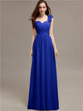 A-line One-Shoulder With Flowers Floor-Length Bridesmaid Dresses