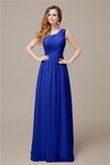 One-Shoulder A-line Chiffon Elegant Floor-Length Bridesmaid Dresses