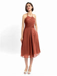 A-line Halter Sleeveless Pleats Short Bridesmaid Dresses