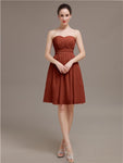 Sweetheart Chiffon A-line Short Bridesmaid Dresses