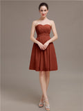 Sweetheart Chiffon A-line Short Bridesmaid Dresses