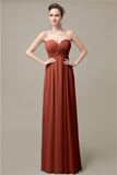 Simple A-line Sweetheart Chiffon Floor-Length Long Bridesmaid Dresses