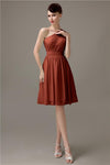 Simple A-line Chiffon One Shoulder Short Bridesmaid Dresses