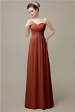 A-line Sweetheart Chiffon Floor-Length Long Bridesmaid Dresses