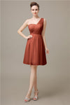 Elegant One-shoulder A-line Knee-Length Bridesmaid Dresses