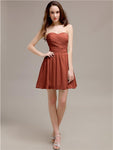 Simple Sweetheart A-Line Short Chiffon Bridesmaid Dresses