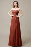 Elegant Straight Chiffon A-line Floor-Length Bridesmaid Dresses