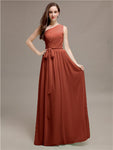 Beautiful A-line One-Shoulder Sleeveless Floor-Length Bridesmaid Dresses