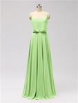 A-line Spaghetti Strap Chiffon Floor Length Bridesmaid Dresses