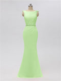 Sleeveless Mermaid Bateau Floor Length Bridesmaid Dresses