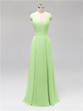 Fashion A-line V-neck Chiffon Bridesmaid Dresses