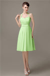 Halter A-line Chiffon Simple Backless Bridesmaid Dresses