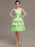 Sweetheart Pleats A-line Short Bridesmaid Dresses