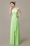 Simple A-line Chiffon Straight Floor-Length Long Bridesmaid Dresses