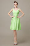 Elegant V-neck  A-line Knee-Length Bridesmaid Dresses