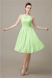 Halter  A-line Knee-Length Chiffon Bridesmaid Dresses