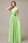 Pretty A-line Chiffon Hatler Floor-Length Bridesmaid Dresses