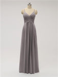 A-line Spaghetti Strap Chiffon Floor Length Bridesmaid Dresses