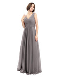 Simple A-line Chiffon V-neck Bridesmaid Dresses