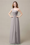 One-Shoulder A-line Sleeveless Floor-Length Bridesmaid Dresses