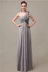 Simple A-line One-Shoulder Floor-Length Chiffon Bridesmaid Dresses