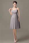 Halter A-line Chiffon Simple Backless Bridesmaid Dresses