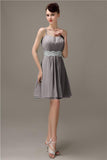 Spaghetti Straps Sweetheart A-line Chiffon Appliques Bridesmaid Dresses