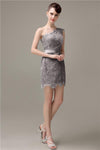 Charming Lace One-shoulder Short Bridesmaid Dresses