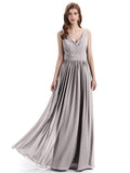 Elegant V-neck Floor Lenght Bridesmaid Dresses