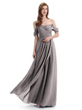 Charming Off-The-Shoulder Sweethert Floor Lenght Bridesmaid Dresses