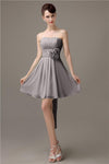 Sweatheart A-line Chiffon Short Bridesmaid Dresses with flower