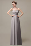 A-line Sweetheart Chiffon Floor-Length Long Bridesmaid Dresses