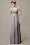 A-line Sweetheart Chiffon Floor-Length Long Bridesmaid Dresses