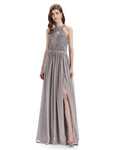 Beautiful Halter Chiffon A-line Sleeveless Floor-Length Bridesmaid Dresses