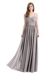 Elegant Spaghetti Straps A-line Chiffion Floor-Length Bridesmaid Dresses