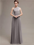 Simple One-shoulder Chiffon Long Bridesmaid Dresses