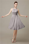 Halter  A-line Knee-Length Chiffon Bridesmaid Dresses