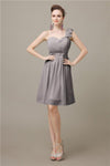 Popular One-shoulder Sweetheart Knee-Length Bridesmaid Dresses