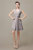 Pretty V-neck A-line Knee-Length Bridesmaid Dresses