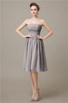 Pretty Strapless Chiffon A-line Knee-Length Bridesmaid Dresses