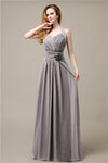 Pretty A-line Chiffon Hatler Floor-Length Bridesmaid Dresses